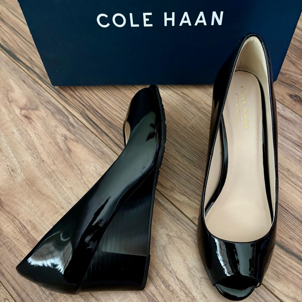 Cole Haan Black Patent Wedges